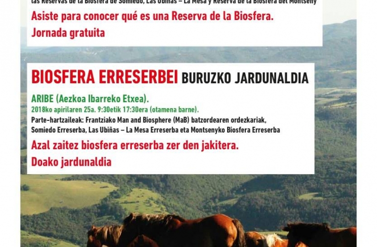 Aribe acoger el 25 de abril la II Jornada sobre Reserva de la Biosfera en Irati
