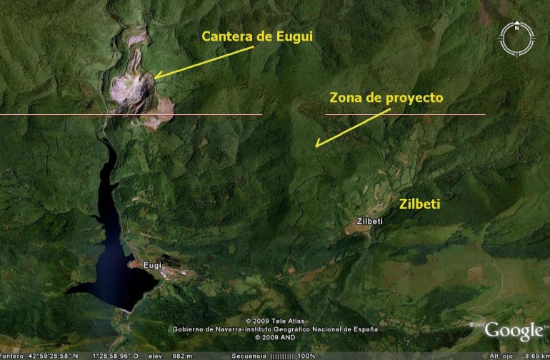 Se presentan 1250 alegaciones al proyecto de cantera en Zilbeti